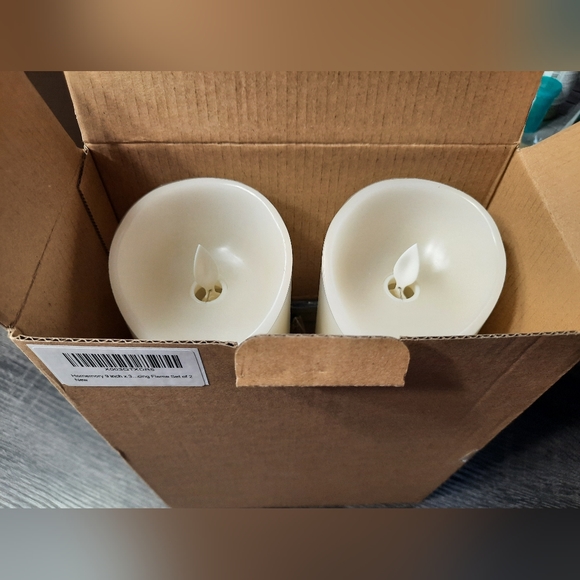 Homemory 9x3" Dancing Flame Flameless Candle Set of 2 - Picture 9 of 13